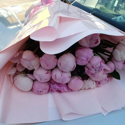 Букет зі 17 рожевих півоній 0072 фото